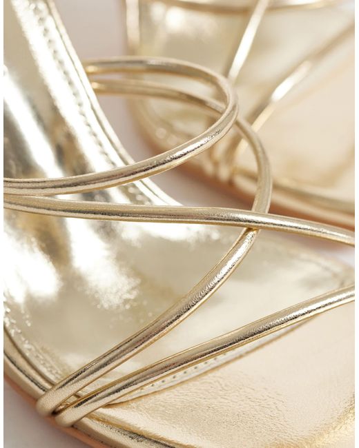 Whimsy Spring Sandals Public Desire Whimsy Strappy Heeled Sandals in Metallic | Lyst