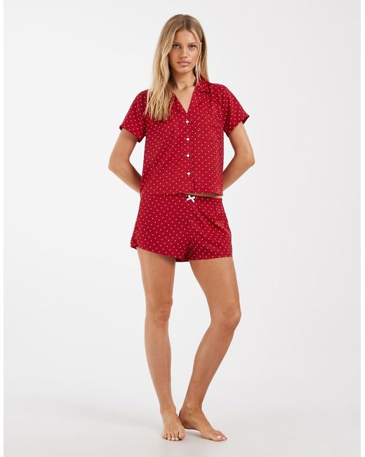 Hollister Red Short Sleeve Pyjama Shirt
