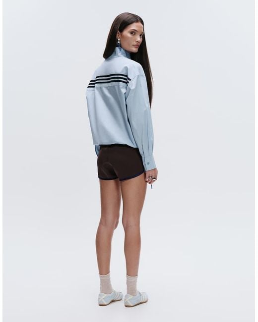 adidas Originals x ASOS Blue Oversized Funnel Neck Shirt
