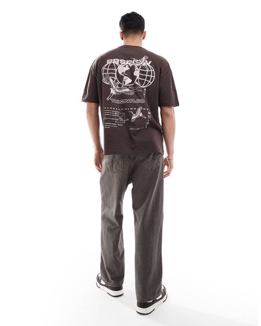T-Shirt Oversize Con Stampa Sulla Schiena di ASOS in Gray da Uomo