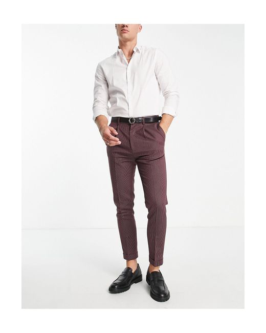 ASOS Tape Turnup Smart Trousers in White for Men Lyst