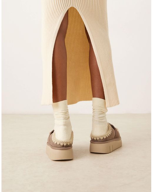 Mou Natural – bounce – wildleder-clogs