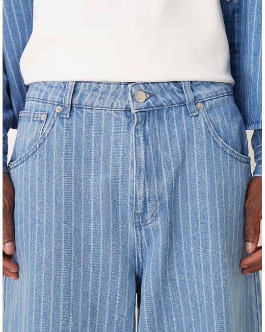 Jeans Super Larghi A Righe di ASOS in Blue da Uomo