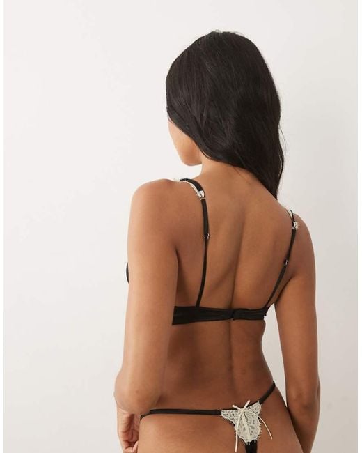 ASOS Black Delilah Satin High Apex Underwire Bra