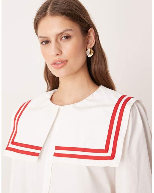Glamorous Natural Throw On Boxy Shirt Dress With Square Neck Collar