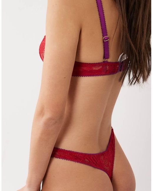 Dora Larsen Red Ruben All Over Lace Lingerie Thong