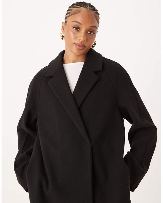 ASOS Black Asos Design Tall Chuck On Overcoat