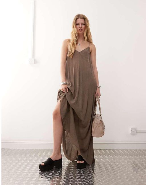 weekday brown dress Weekday - Long Sleeve Mini Dress - Women - Lyocell/Spandex - S
