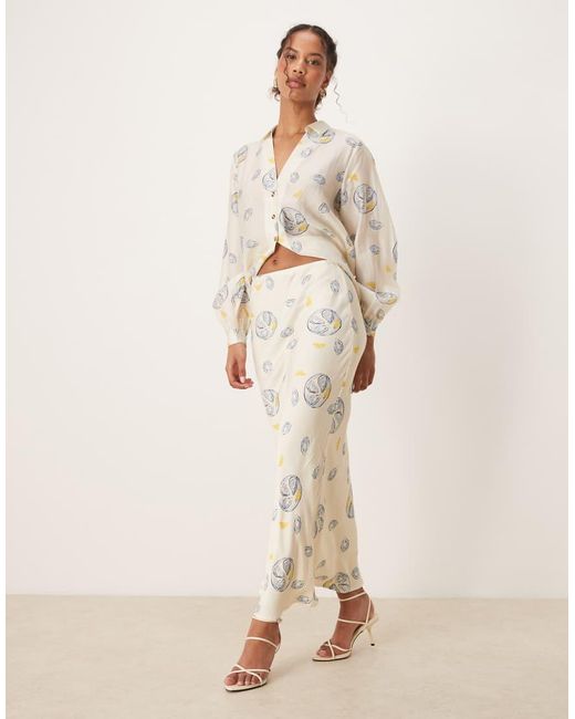 Never Fully Dressed Natural Satin Slip Maxi Skirt