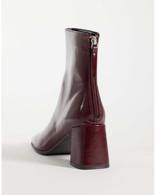 ASOS Red Rafe Block Heel Ankle Boots