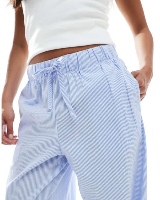 Pantaloni A Fondo Ampio A Righe di Only Petite in Blue