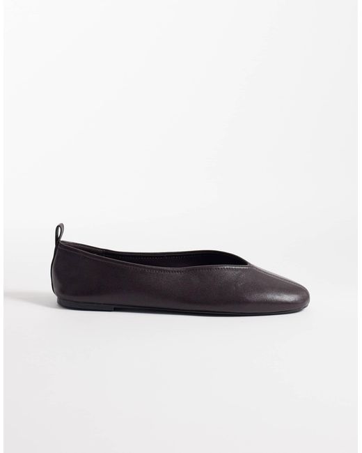 Mango White – flache lederschuhe