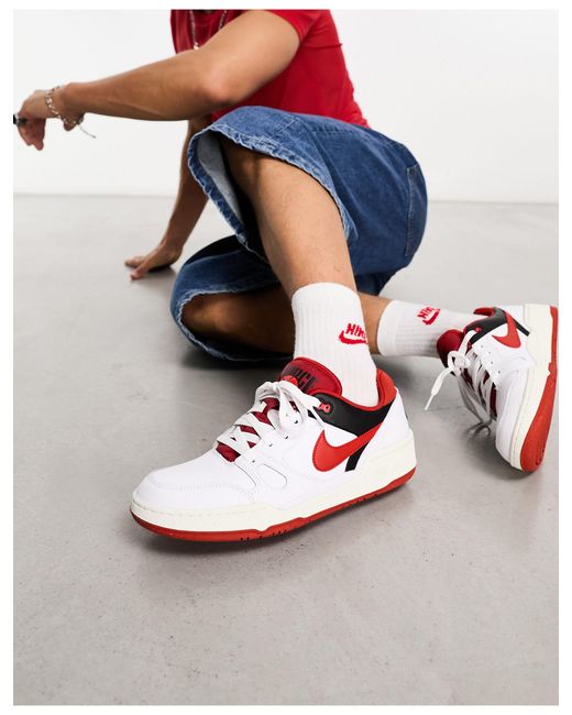 Full force low - sneakers basse bianche e rosse di Nike in Black da Uomo
