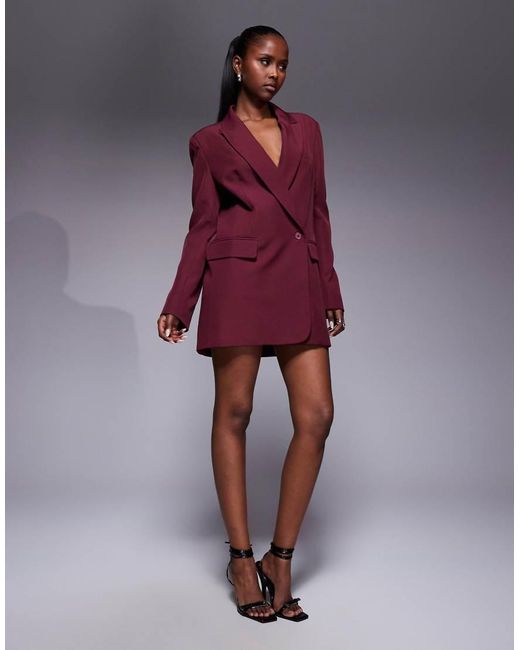 Kaiia Purple Exclusive Structu Oversized Blazer Dress