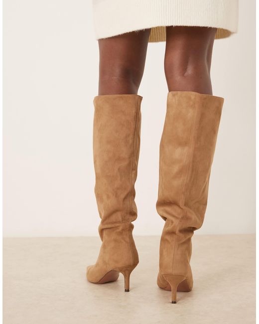 ASOS Black Cydney Slouch Pull On Knee Boots
