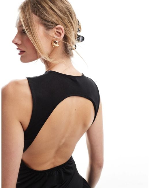 ONLY Black Open Back Bubble Hem Mini Dress