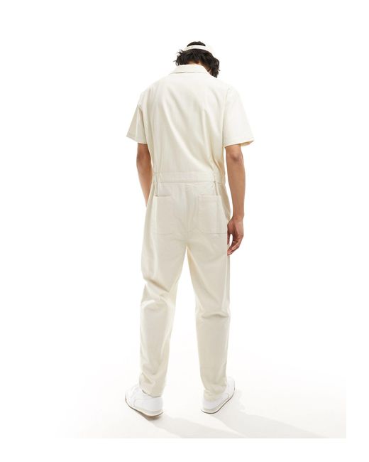 Combinaison en jean à imprimé golf club - écru ASOS pour homme en coloris White