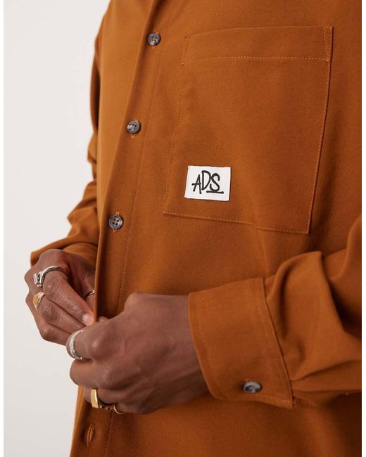 Camisa De Corte Cuadrado Extragrande De ASOS de hombre de color Brown