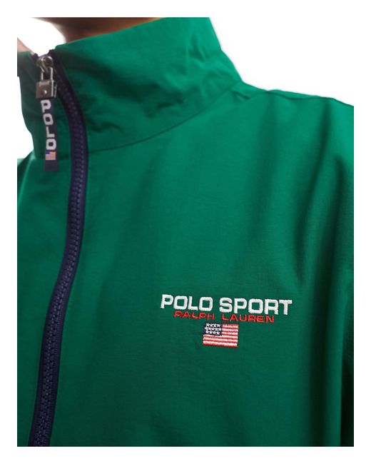 Polo Ralph Lauren Green Sport Capsule Logo Overhead Lined Windrunner for men