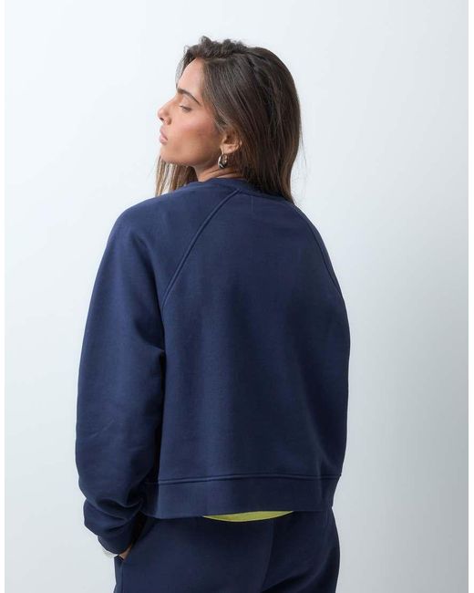 ASOS Blue Regular Raglan Brushback Sweatshirt