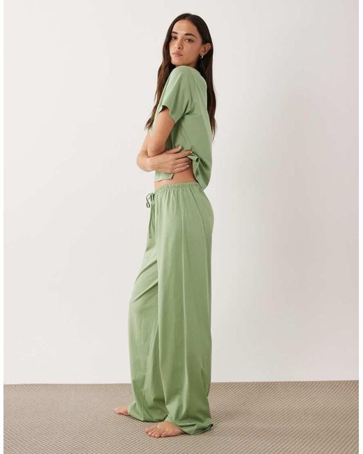 ASOS Green Mix & Match Cotton Pyjama Trouser