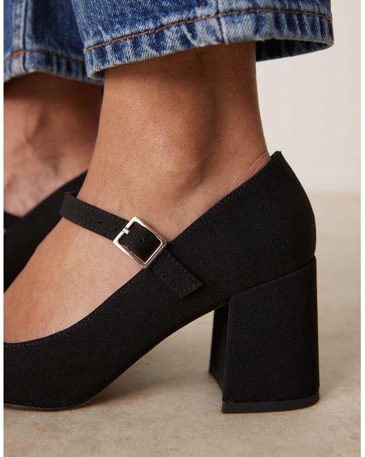 ASOS Blue Selene Mary Jane Mid Block Heeled Shoes