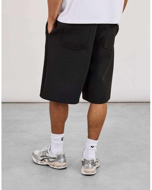 CERNUCCI Black Double Knit Jort for men
