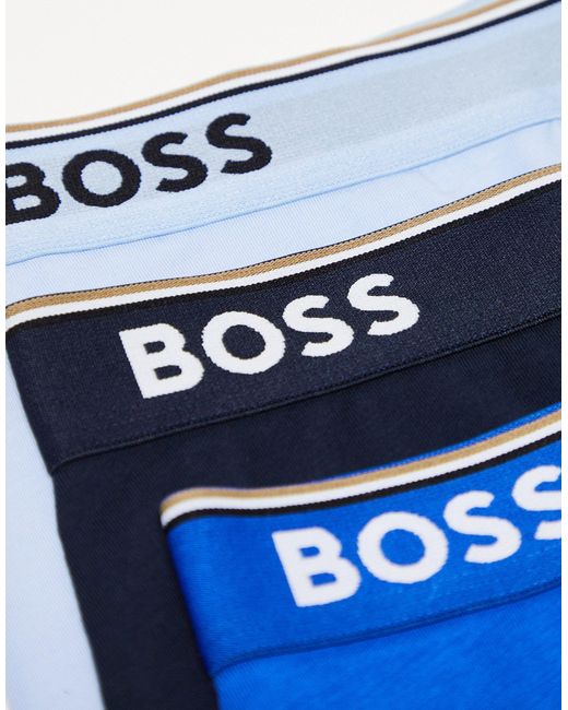 Confezione da 3 boxer aderenti di Boss in Blue da Uomo