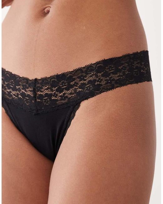 Cotton On Black Everyday Lace Comfy G-string