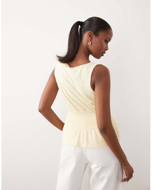 Gina Tricot Natural Lace Smock Top