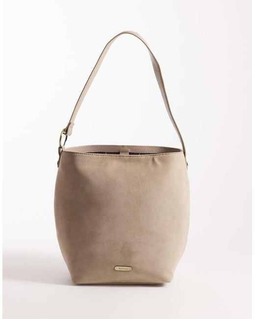 Barbour Natural Cedar Large Suede Bucket Bag