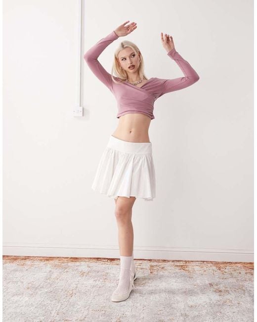 Reclaimed (vintage) Pink Ballet Wrap Top