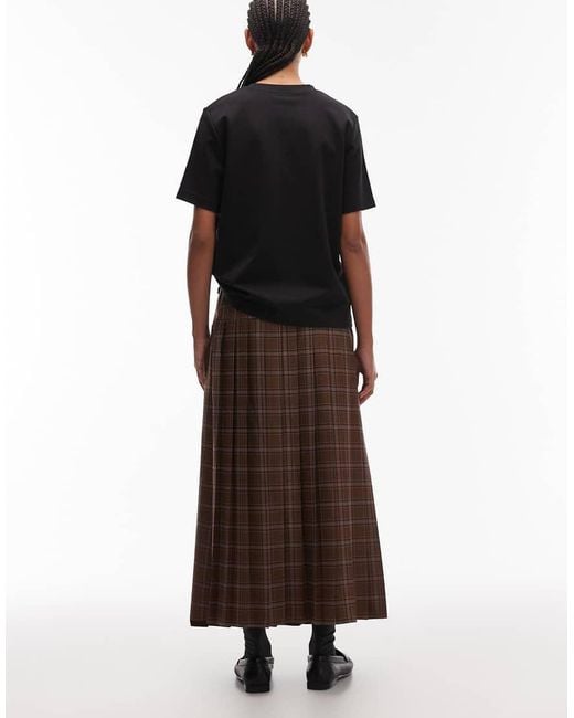 ASOS Multicolor Buckle Detail Pleated Kilt Midi Skirt