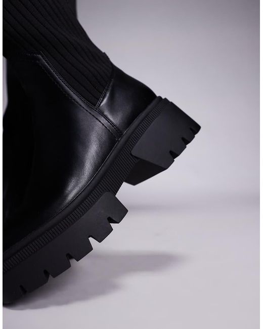 SIMMI Black Simmi London Sock Knee High Boots