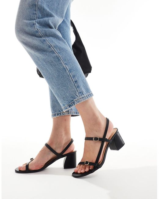 Truffle Collection Blue Block Heeled Sandals