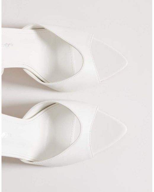 Public Desire White Caught On Tie Leg Heeled Sandals