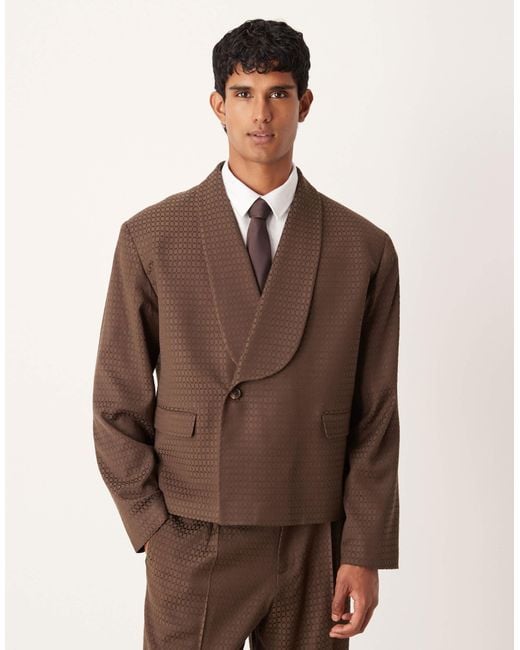 ASOS Brown Boxy Suit Jacket for men