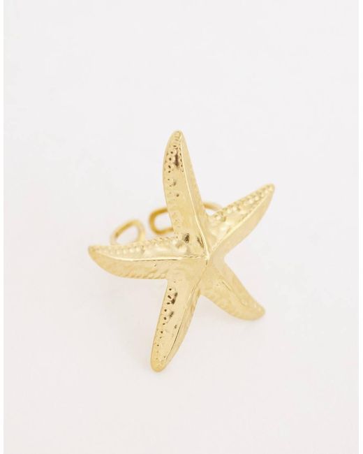Kaiia Metallic Exclusive Stainless Steel Adjustable Starfish Ring