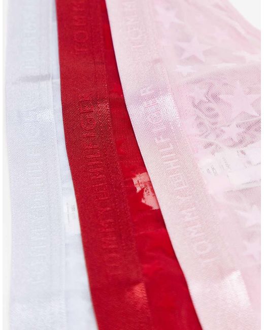 Tommy Hilfiger Pink 3 Pack Mesh Thong With Star Print