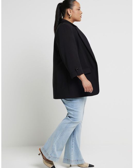 River Island Blue Tummy Hold Flare Jeans