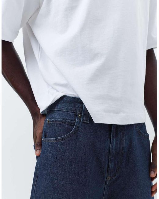 Pull&Bear White Skater Denim Bermuda Shorts for men
