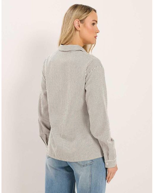 Long Tall Sally Gray Stripe Shirt
