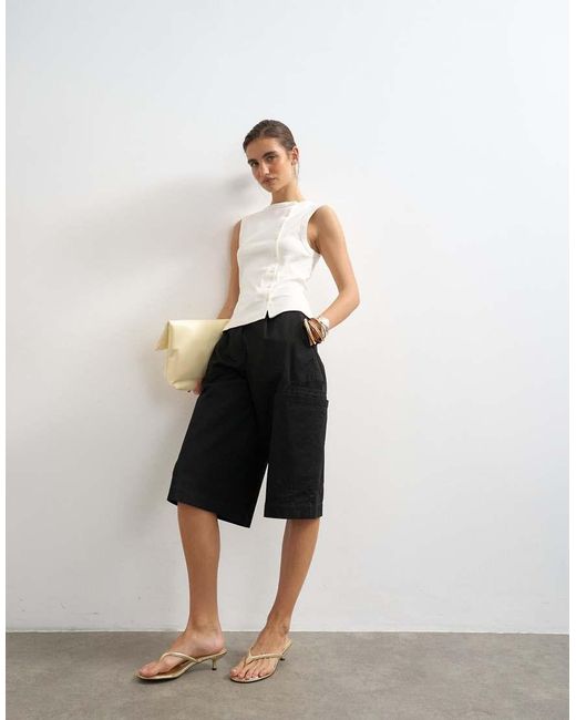 TOPSHOP White Button Through Vest