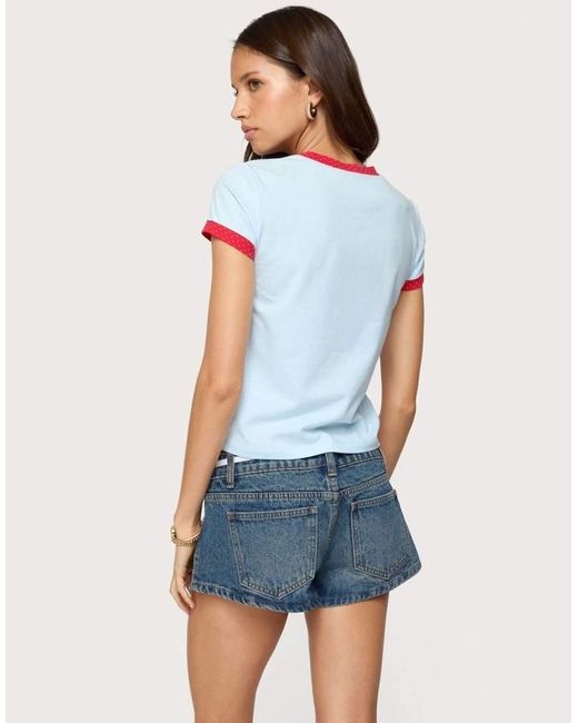 Edikted White Eighty Polka Dot Contrast T Shirt