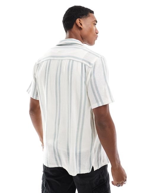 Hollister Short Sleeve Lace Stripe Revere Collar Shirt in White for Men Lyst Australia
