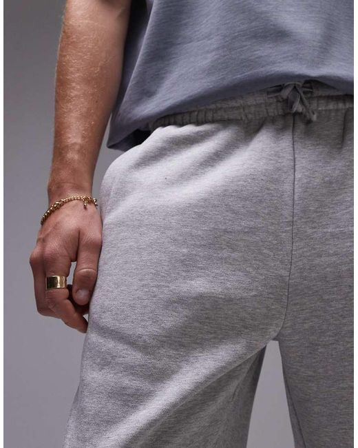 Topman Gray Premium Heavyweight Straight Leg Jogger for men