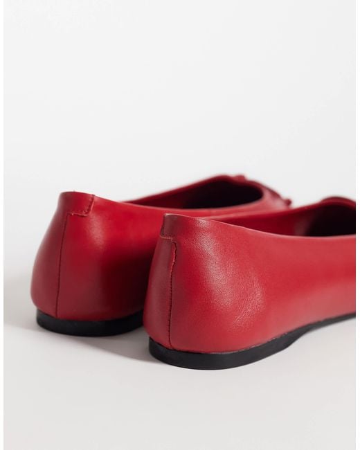Mango Red Bow Detail Ballet Flat