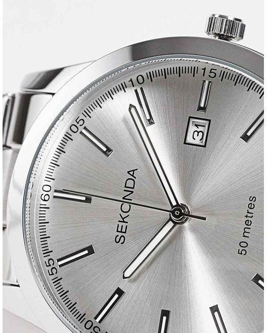 Sekonda Metallic Taylor 41Mm Analogue Watch With Alloy Round Case, Stainless Steel Bracelet And Dial