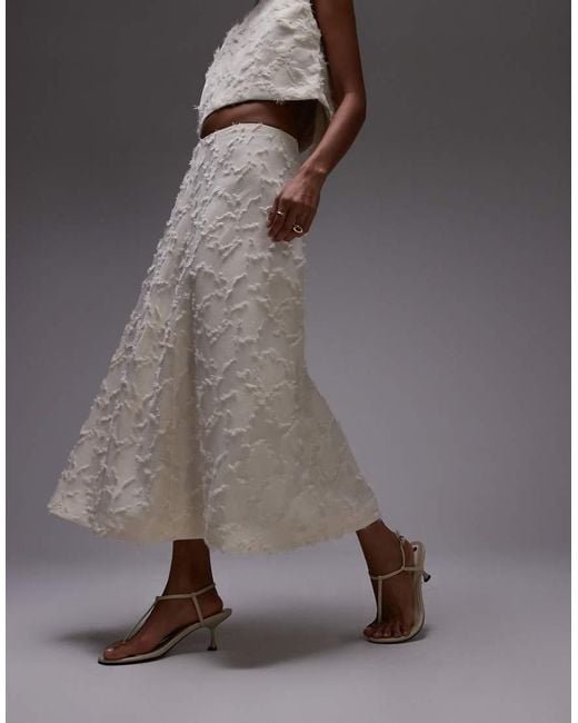 Mango Gray Textured Midi Skirt Co-ord