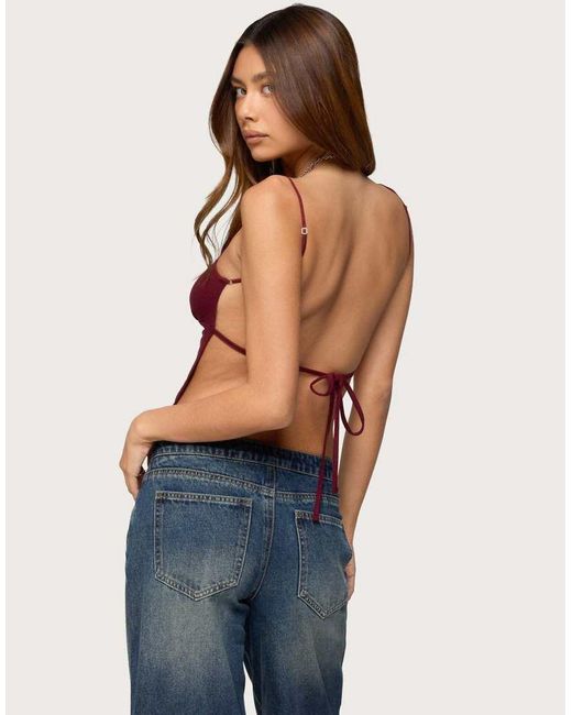 Edikted Red Jinx Open-Back Top